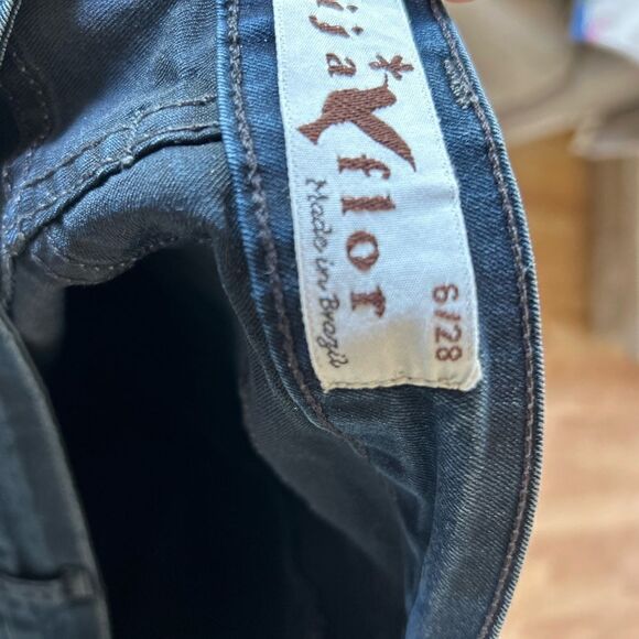 Beija a Flor stretch Kelly pod cotton pull on leggings jeans back pockets 28 - Picture 5 of 10